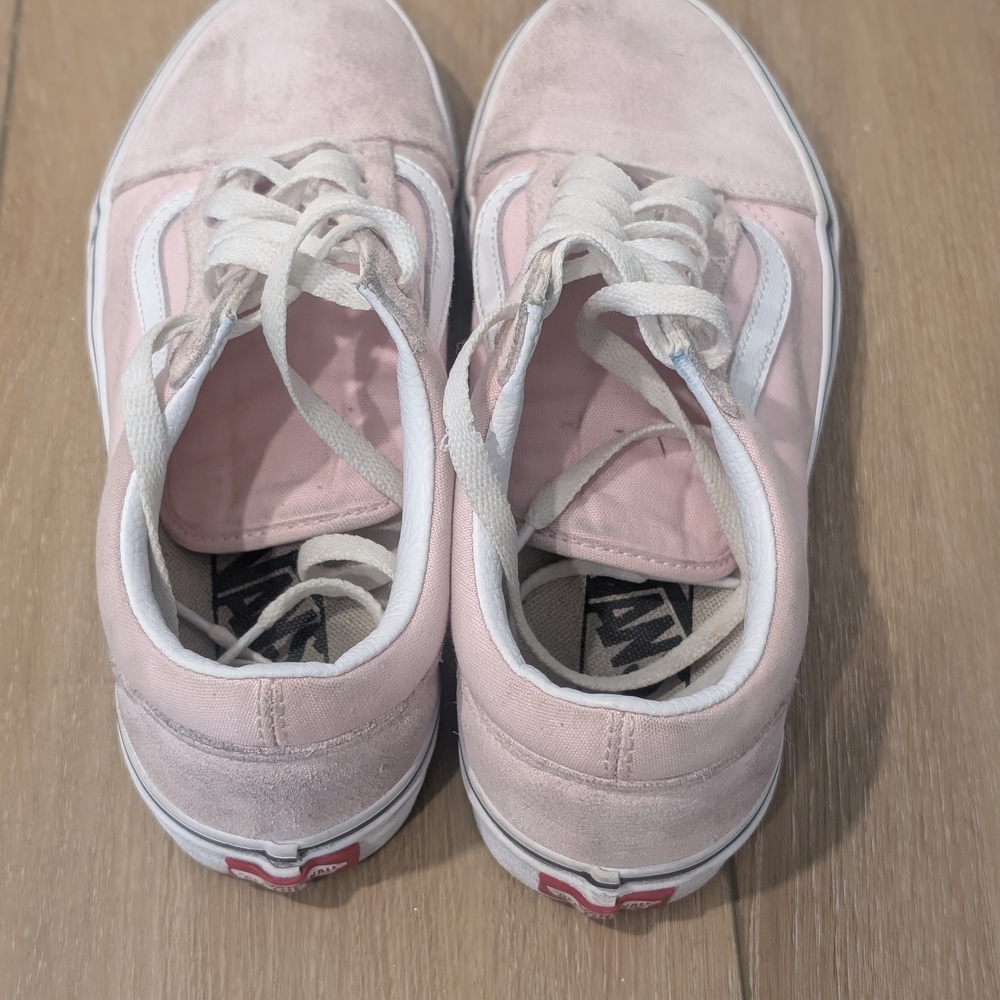 Vans Women's Pink and White Sneakers - Picture 3 of 5